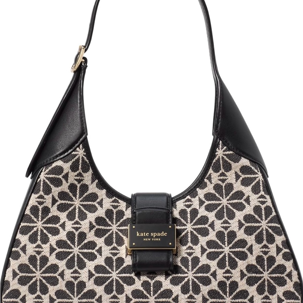 NWT-Kate Spade Black and Cream Nouveau Small Shoulder